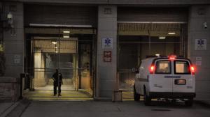 Baltimore Police transfer van pulls into Baltimore Central Booking and Intake Center.  (Karl Merton Ferron / Baltimore Sun)
